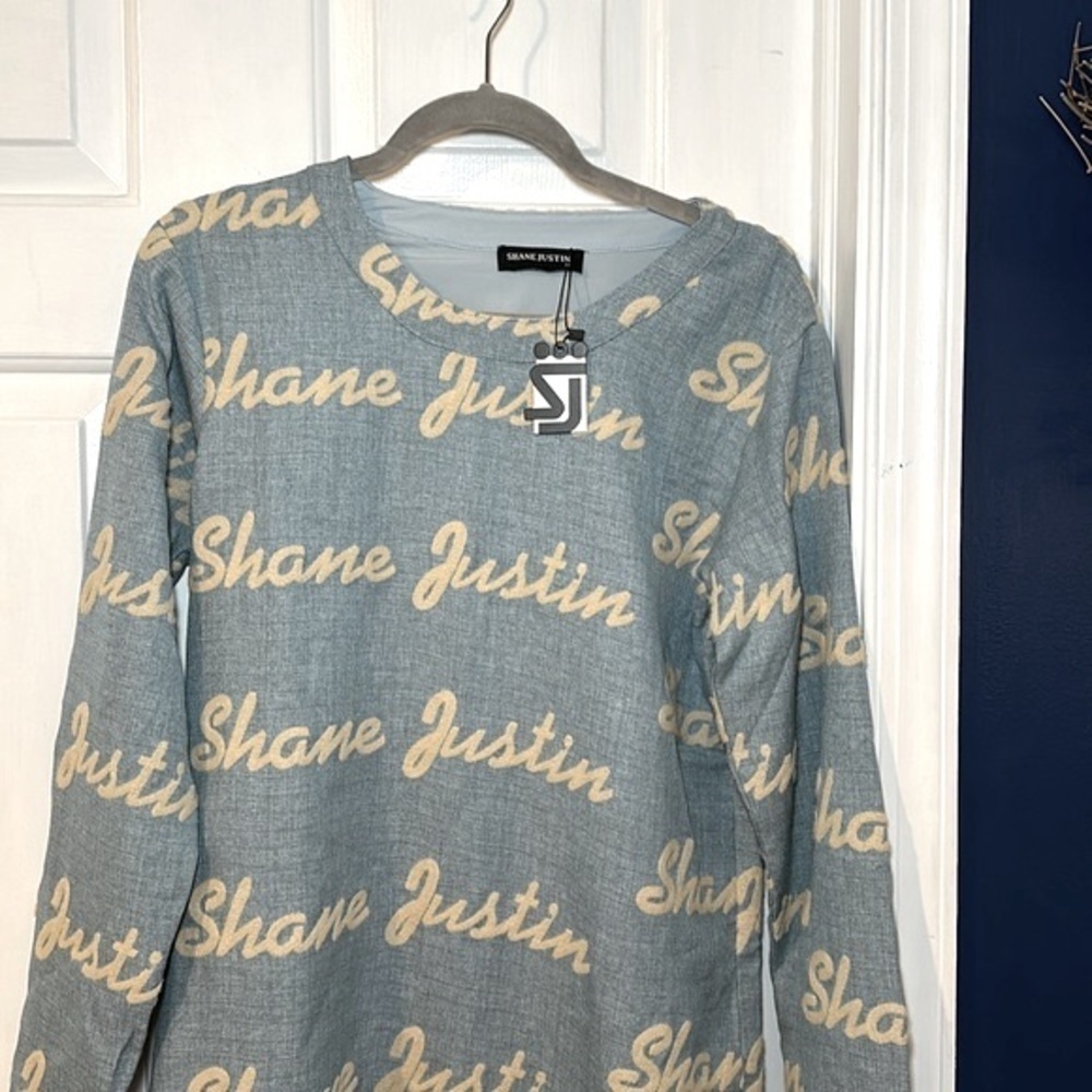 NWT Women’s Shane Justin Chambray Logo Dress Size XS - Picture 2 of 9